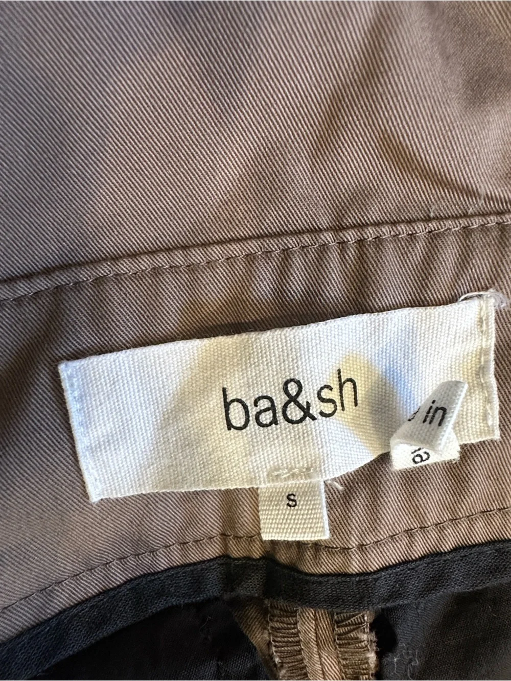 Ba&sh “Kook” Taupe Green Paperbag Belted Dressy Shorts Size Small